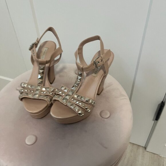 Pura Lopez Studded Block Heels Size 35 - Picture 3 of 9